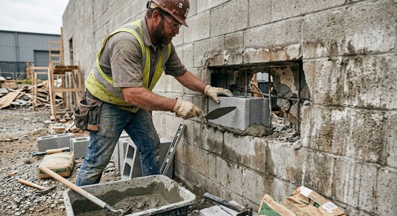 Cinder Block Wall Repair in Lee County, FL