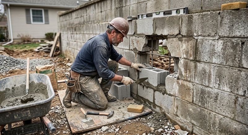 Cinder Block Wall Repair in Fort Myers, FL
